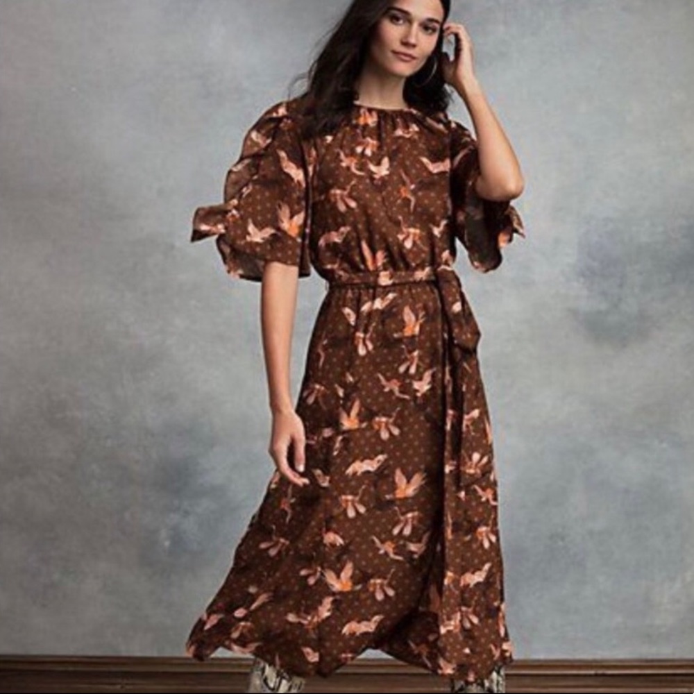 Happy X Nature Bird Maxi Dress L